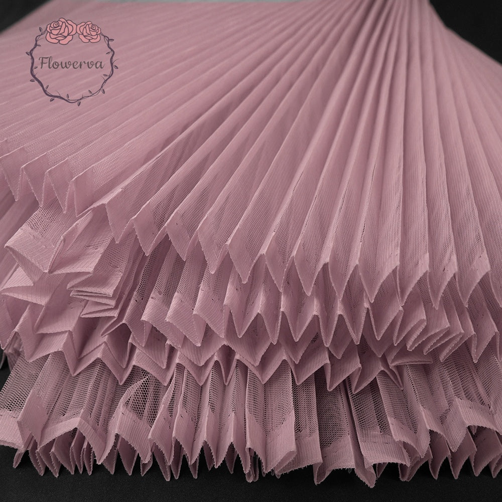 Flowerva Lotus Root Pink Great Pleated Organza Crinkle Fabric 6324