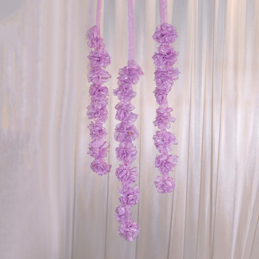Flowerva Lavender Fabric Flower String Garland Decor