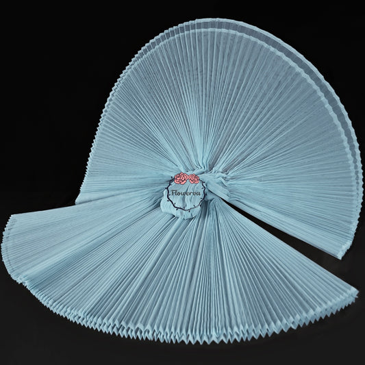 Flowerva Clear Sky Blue Great Pleated Organza Crinkle Fabric 6324