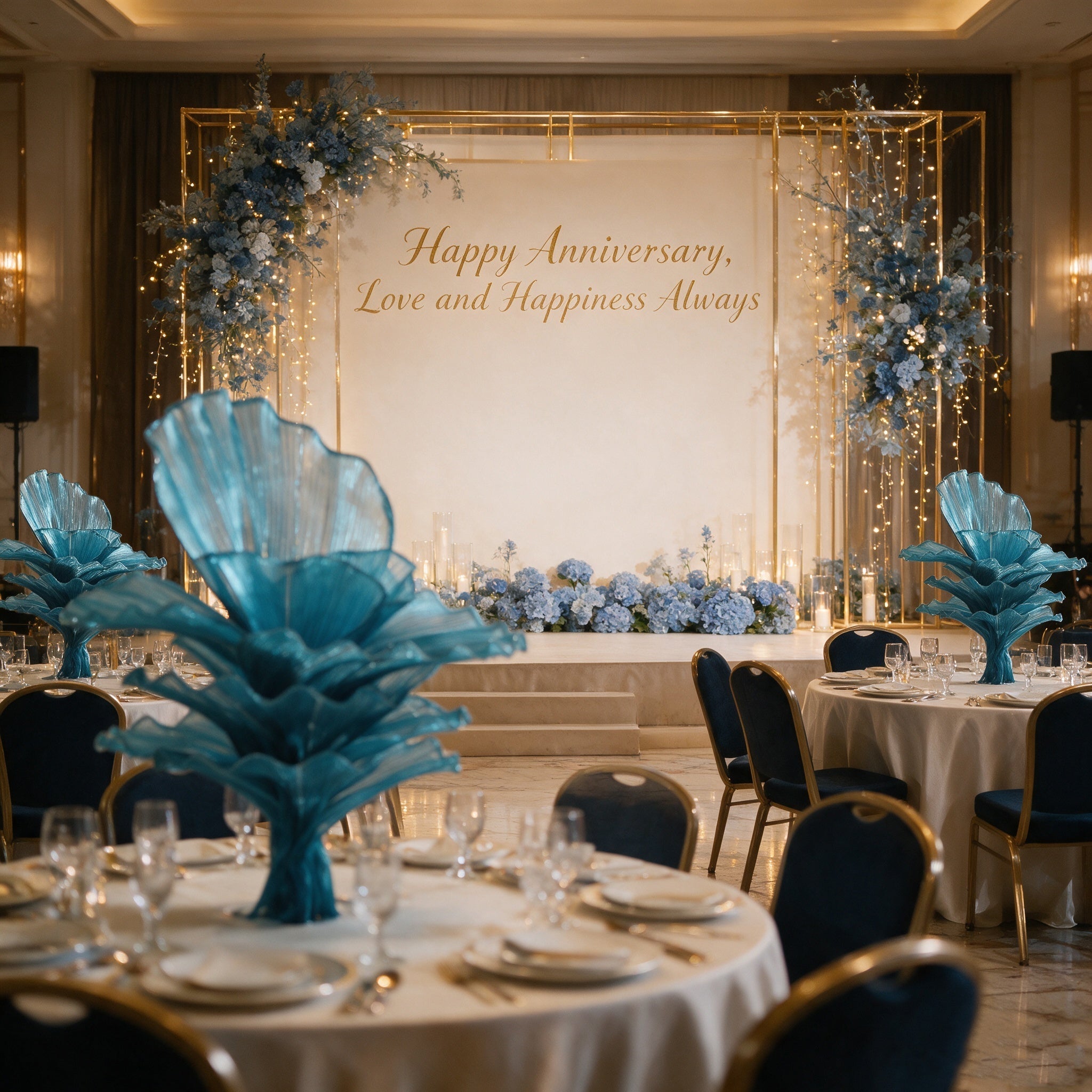 Flowerva "Ocean Love" Wedding Ceremony Deep Lake Blue