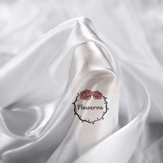 Flowerva Pure White Water Light Ripple Yarn Wedding Party Decorate Fabric