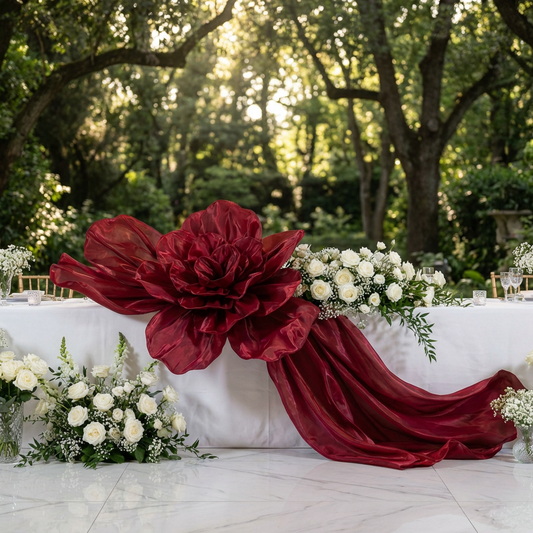 Flowerva Grand Scarlet Ruby Cascade Fabric Decor