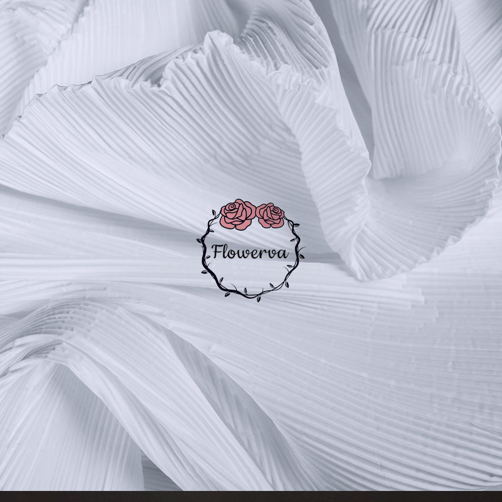 Flowerva Pure White Pleated Decoration Printmaking Fabric