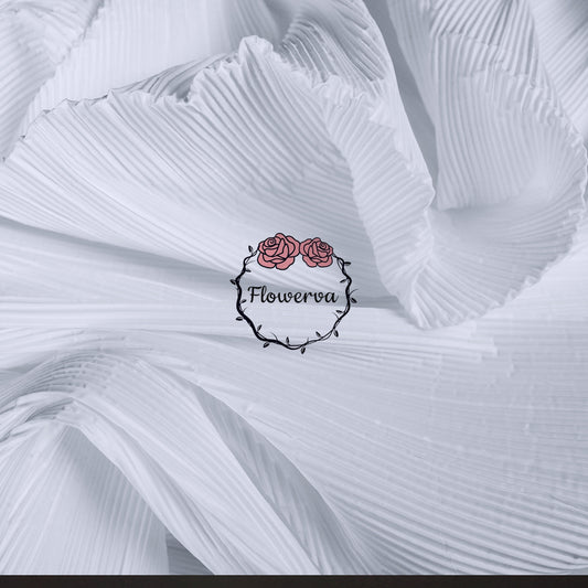 Flowerva Pure White Pleated Decoration Printmaking Fabric