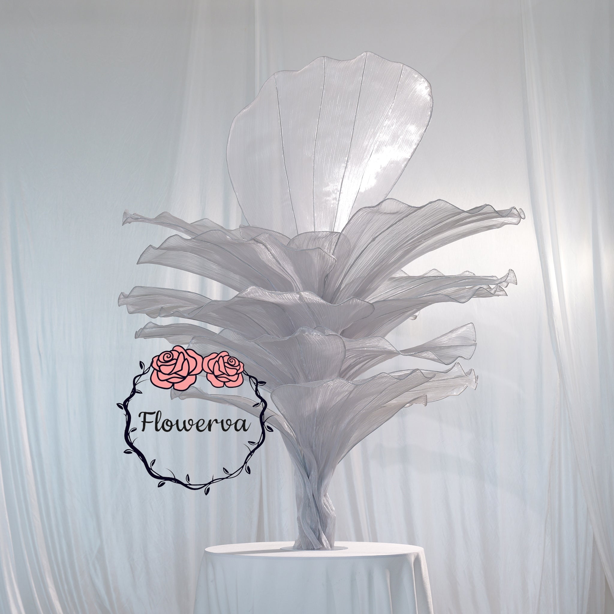Flowerva''Morning Mist in the Mountains'' Grey Wedding Table Flower Decoration