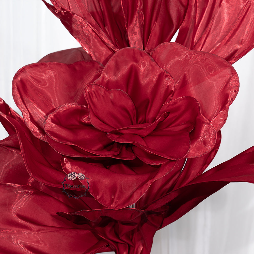 Flowerva Crimson Dream Floral Heart Silk Textured Table Flower