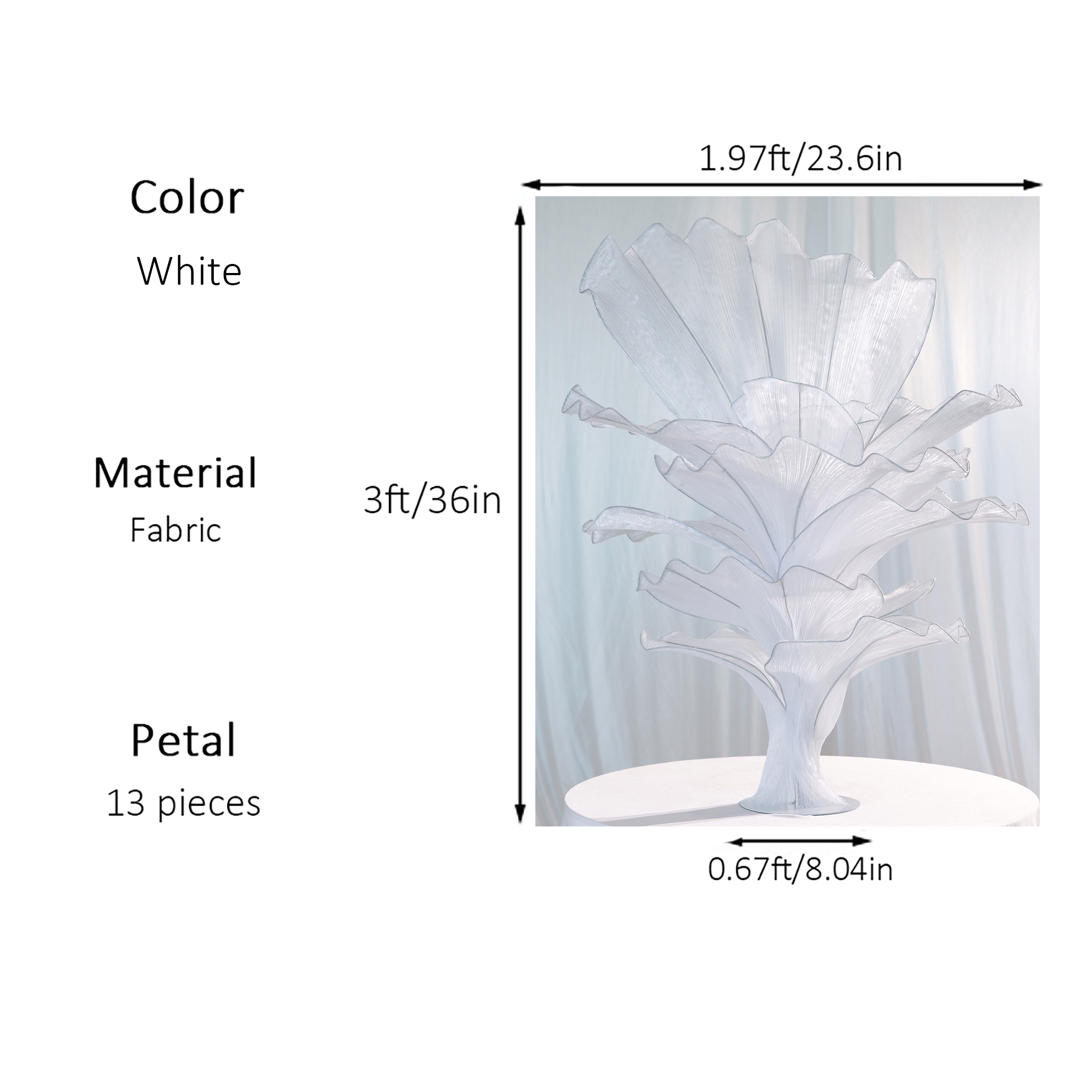 Flowerva Pure White Artistic Wedding Table Decorations