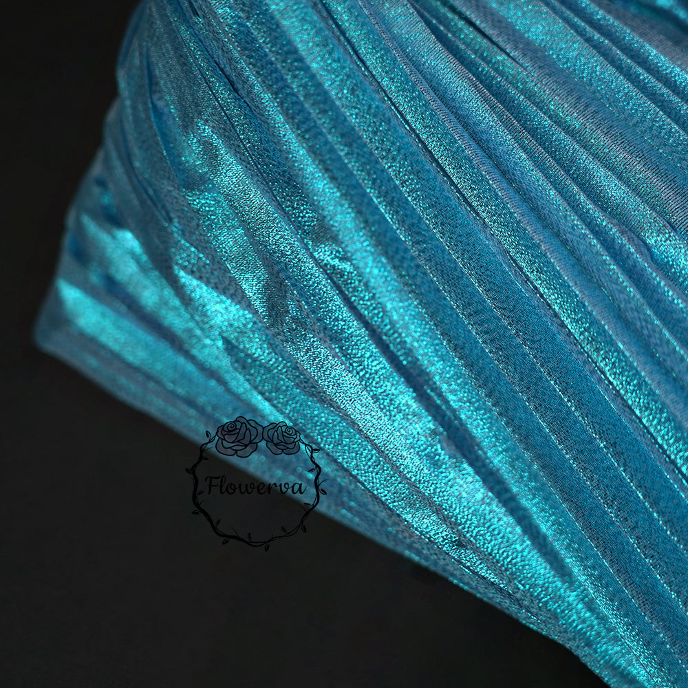 Flowerva Lake – tissu nacré bleu cristal brillant, décoration de scène de mariage