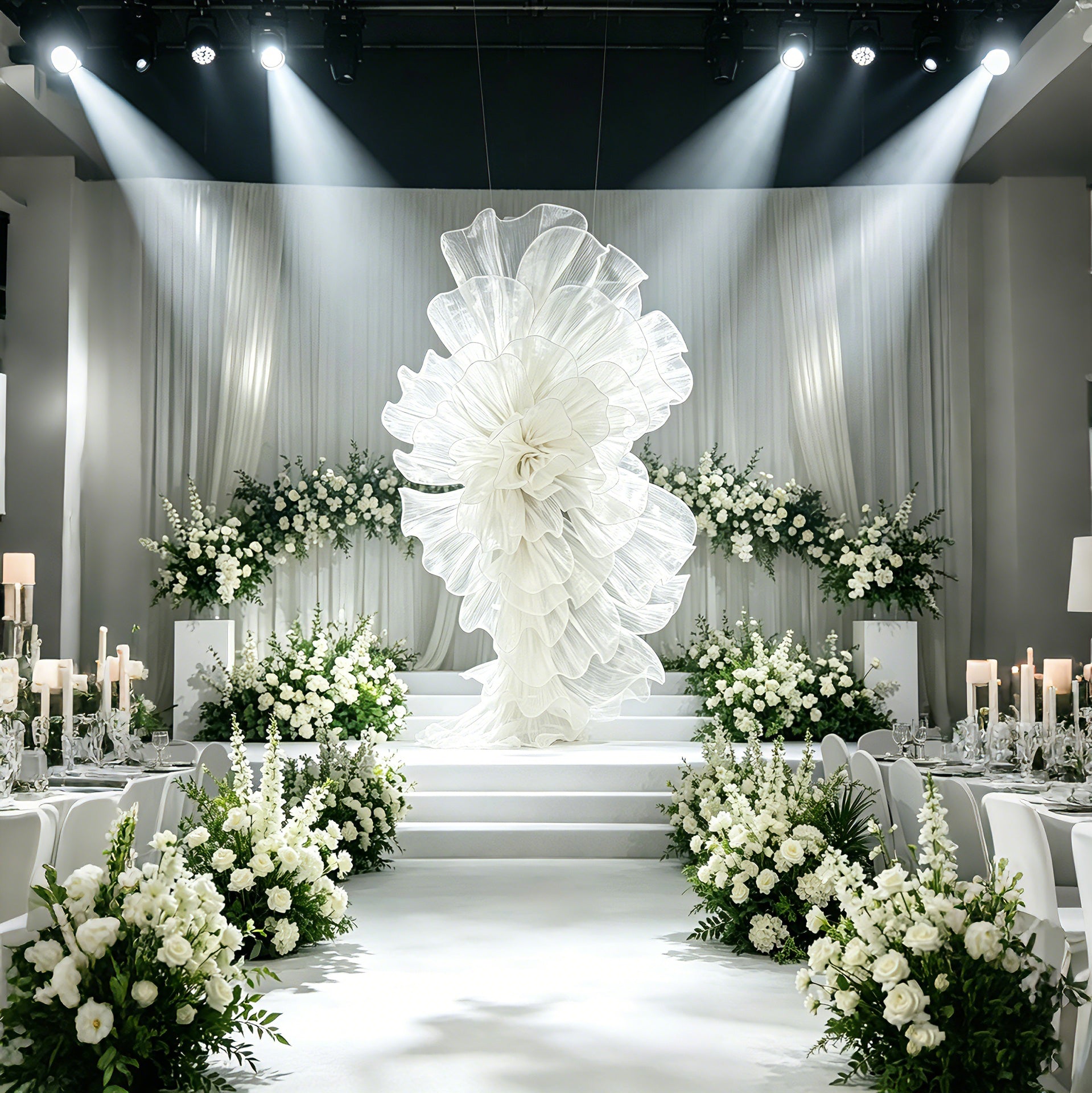 Flowerva Organza Wedding Arrangement Decorative Floral Semi-Finished Petals