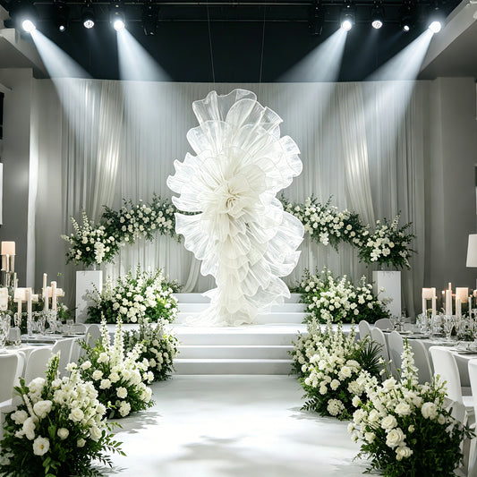 Flowerva Organza Arrangement de mariage Pétales floraux semi-finis décoratifs