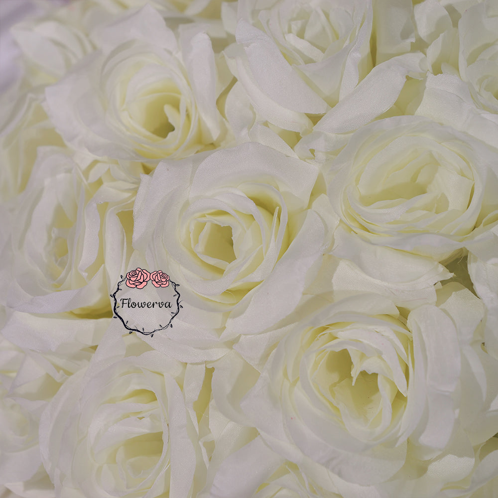 Flowerva 70/60/50/40/30cm White Rose Floral Ball Wedding Party Banquet Table Centerpieces