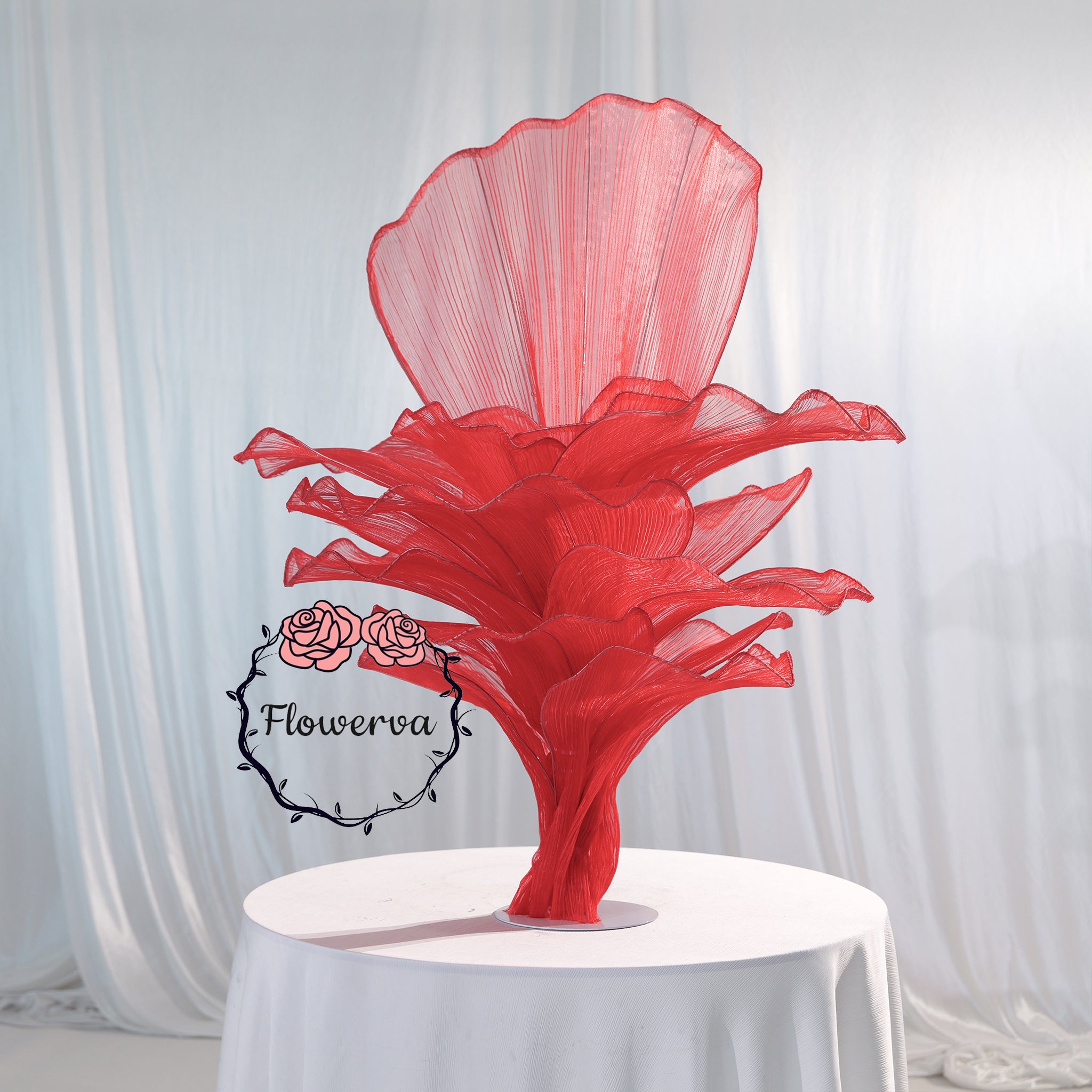 Flowerva Red Vintage Aesthetic Wedding Home Art Installation