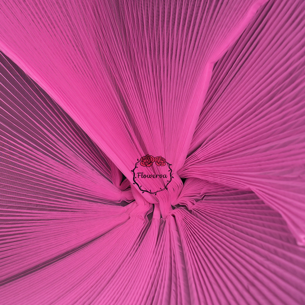 Flowerva Barbie Pink Great Pleated Organza Crinkle Fabric 6324
