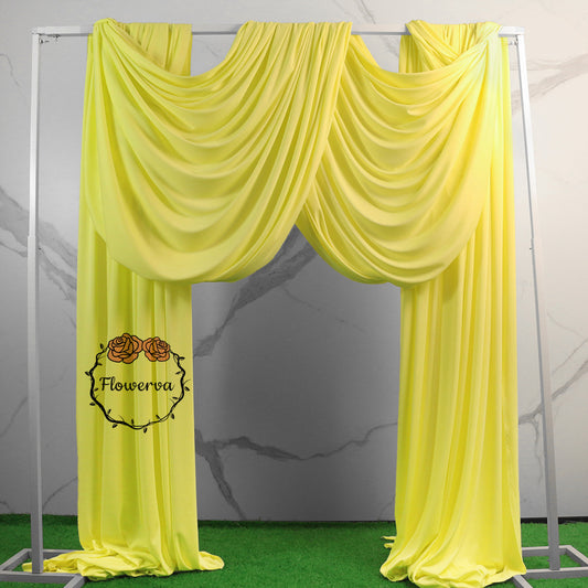 Flowerva Lemon Yellow Milk Silk Elastic Drapery Wedding&Party Scene Decoration
