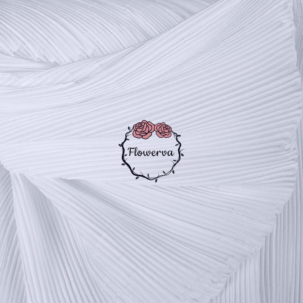 Tissu de gravure de décoration plissé Flowerva blanc