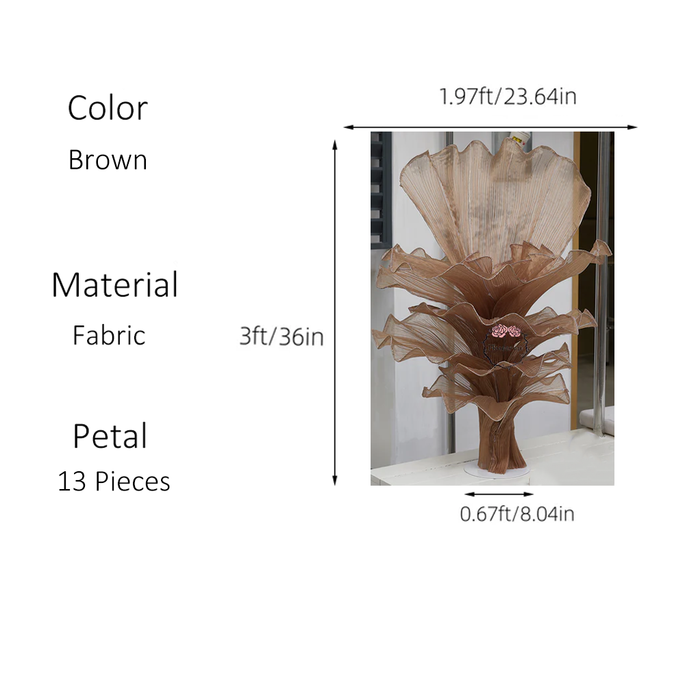 Flowerva Brown Table Flower Wedding Decoration (With Base)