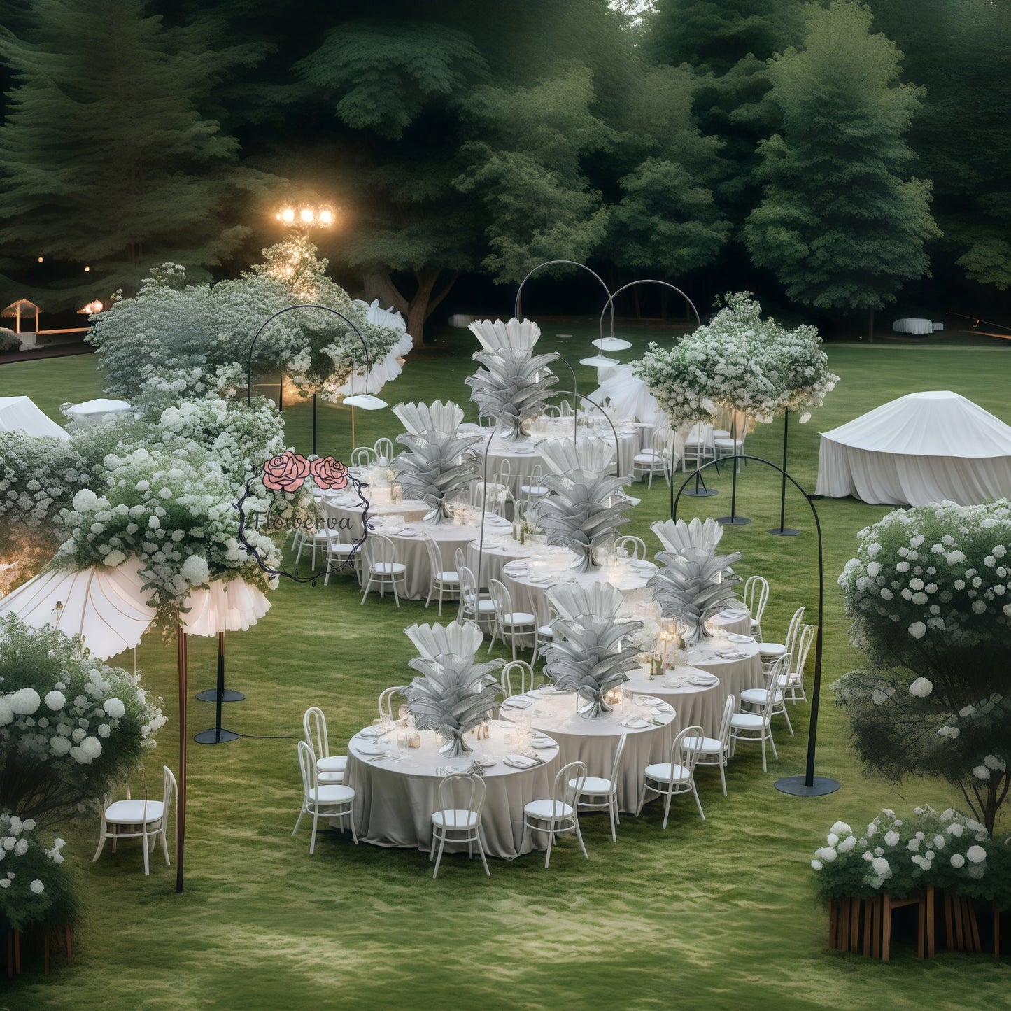 Flowerva Fabric Table Flower Wedding Decor Shopping Mall Decoration