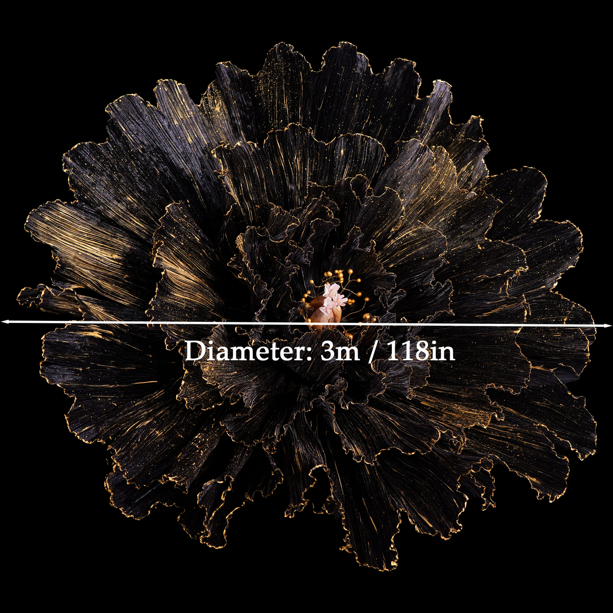 Flowerva Gilded Shadow Fabric Flower | Luxury Wedding Statement Floral & Event Decor