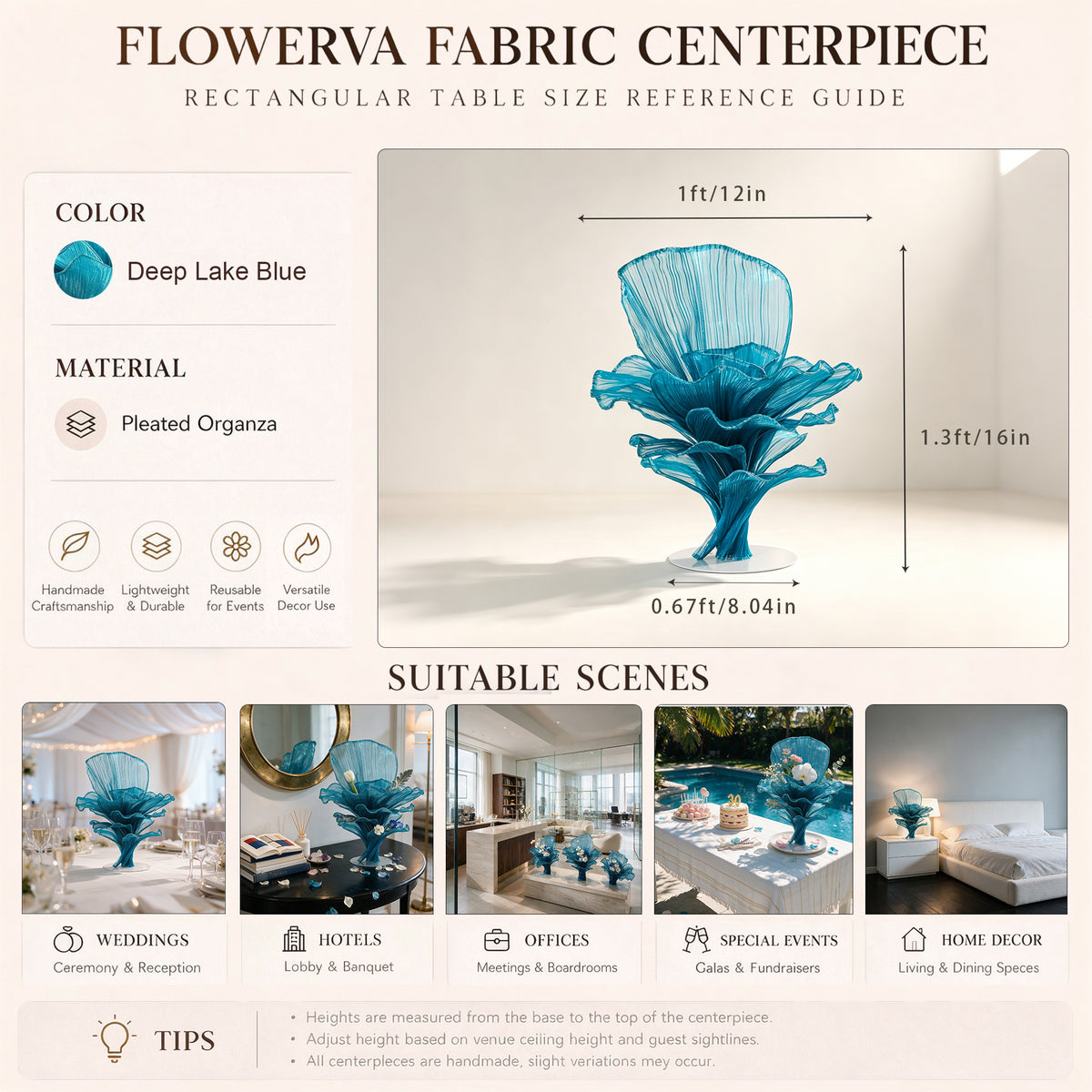 Flowerva Signature Sculptural Floral Centerpiece