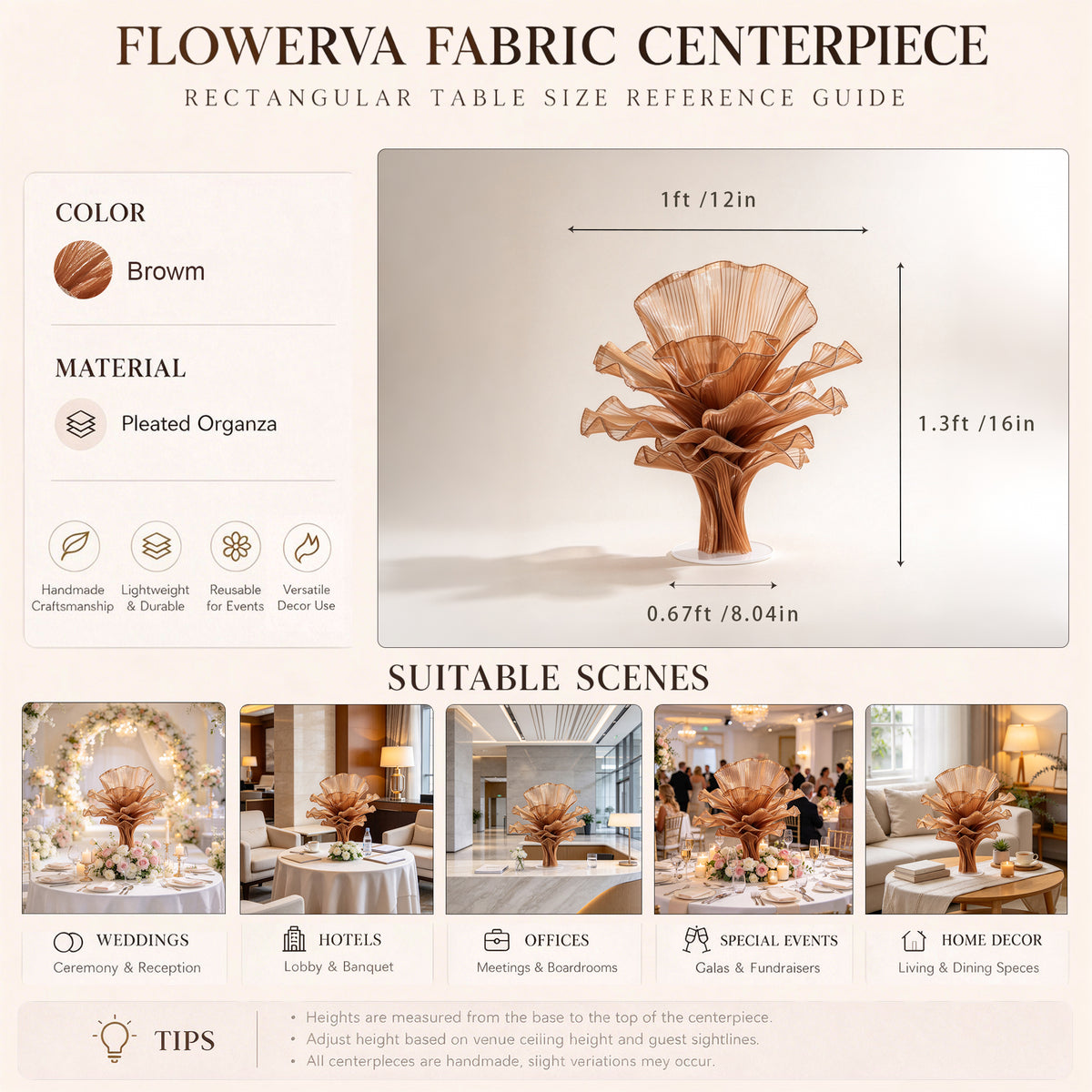 Flowerva Signature Sculptural Floral Centerpiece