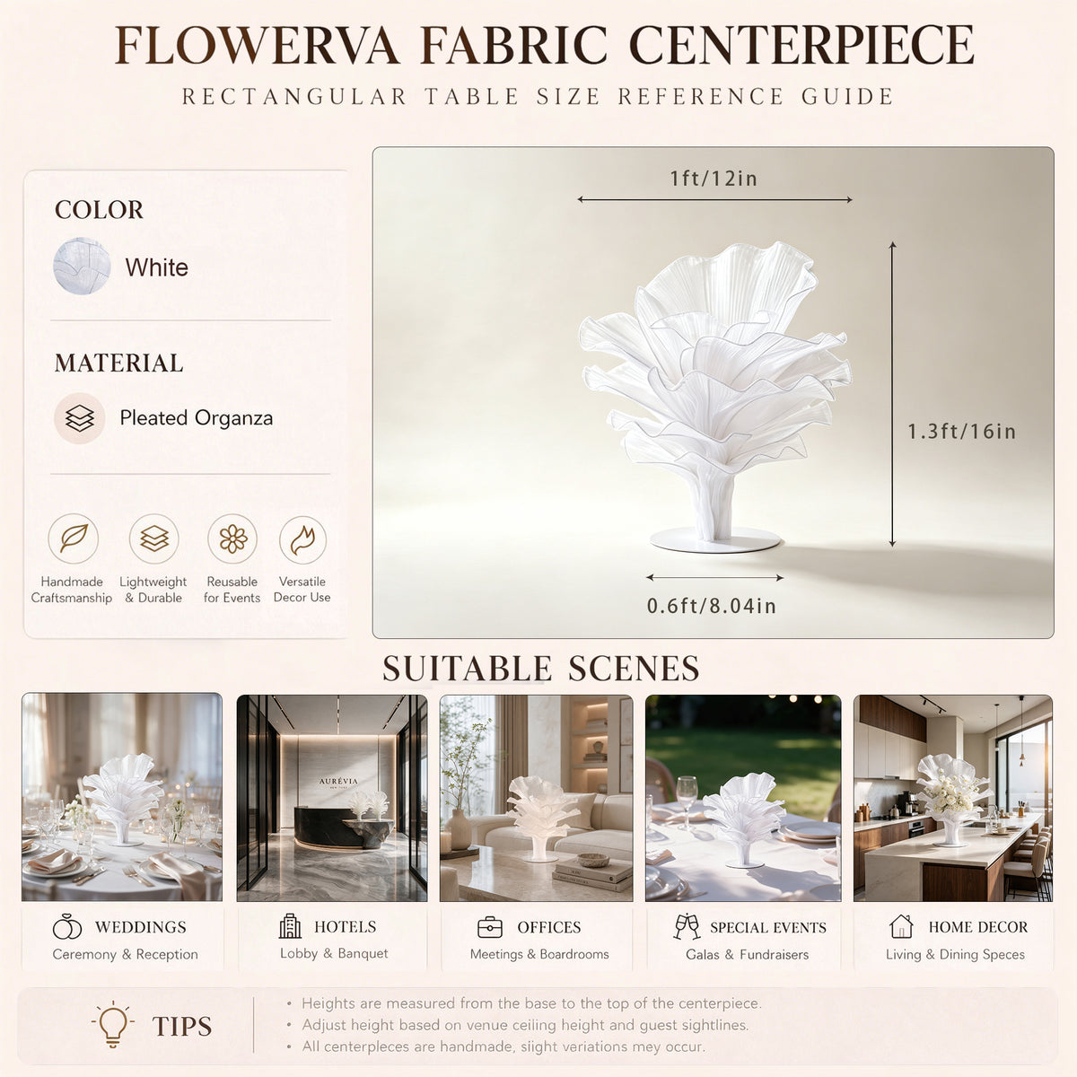 Flowerva Signature Sculptural Floral Centerpiece