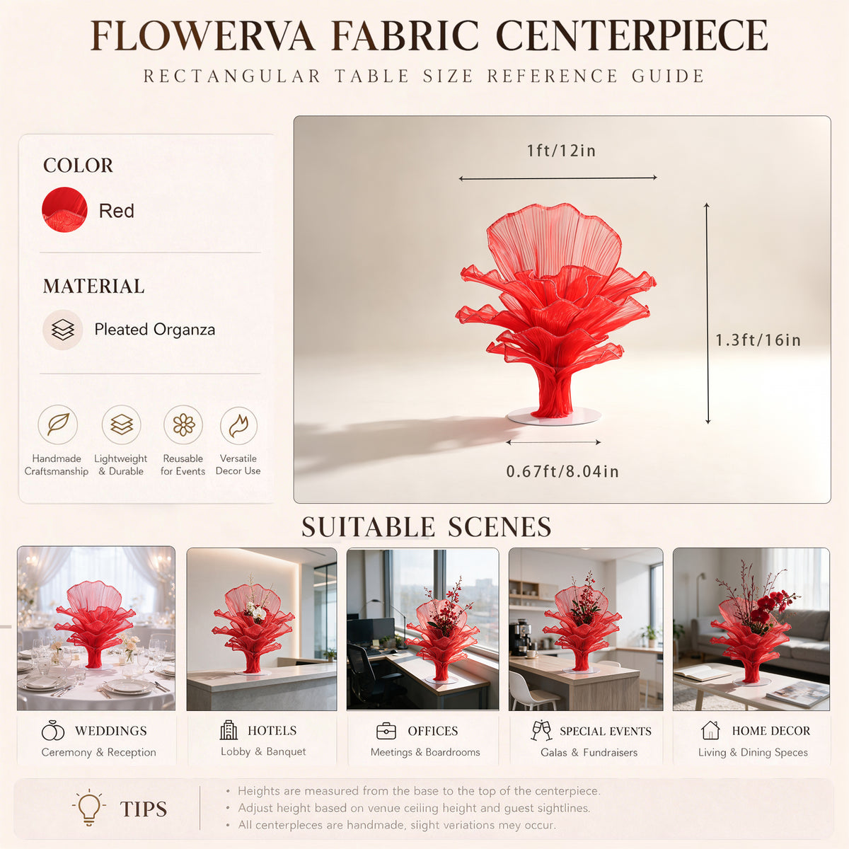 Flowerva Signature Sculptural Floral Centerpiece