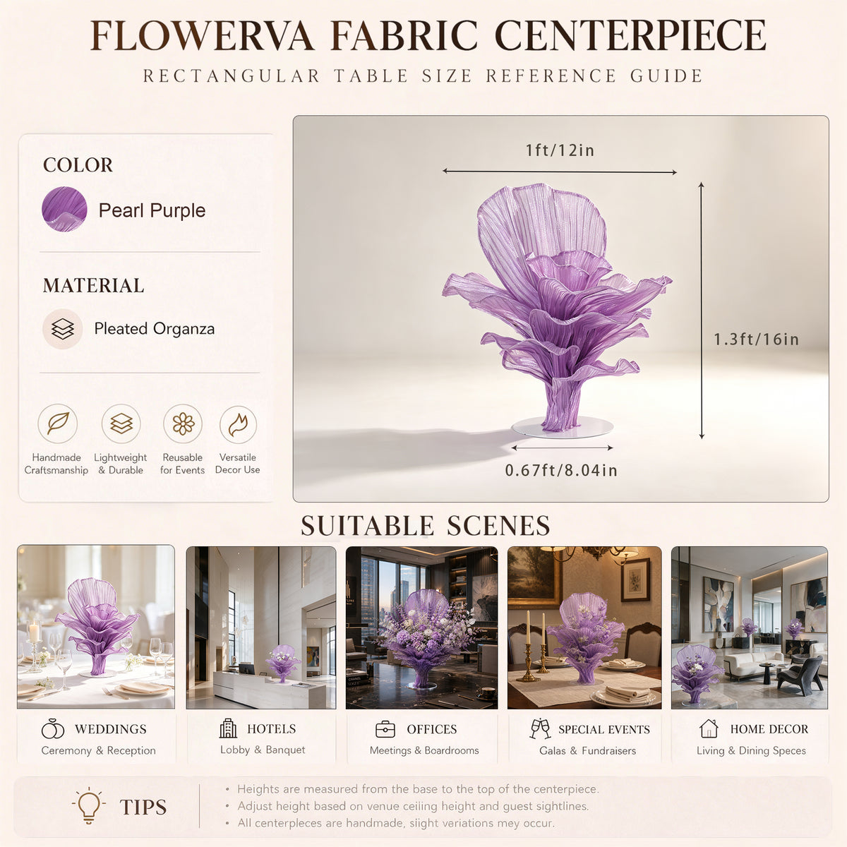 Flowerva Signature Sculptural Floral Centerpiece