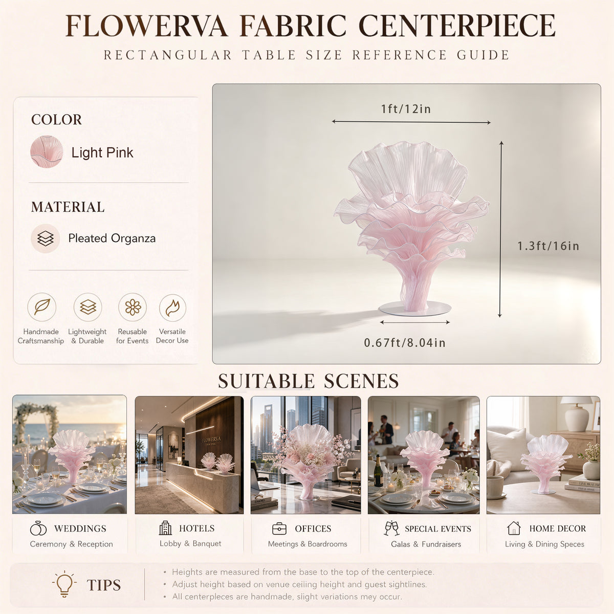 Flowerva Signature Sculptural Floral Centerpiece