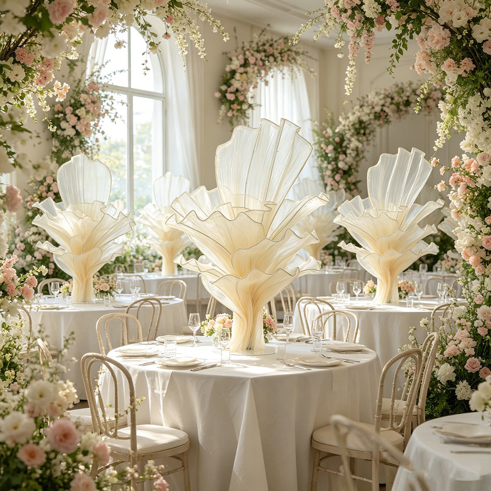 Flowerva Yellow Skin Table Flower Wedding Decoration (With Base)