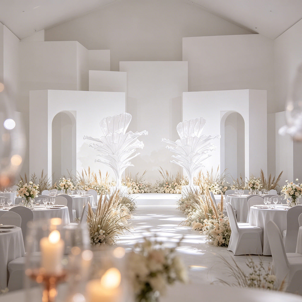 Flowerva Pure White Artistic Wedding Table Decorations