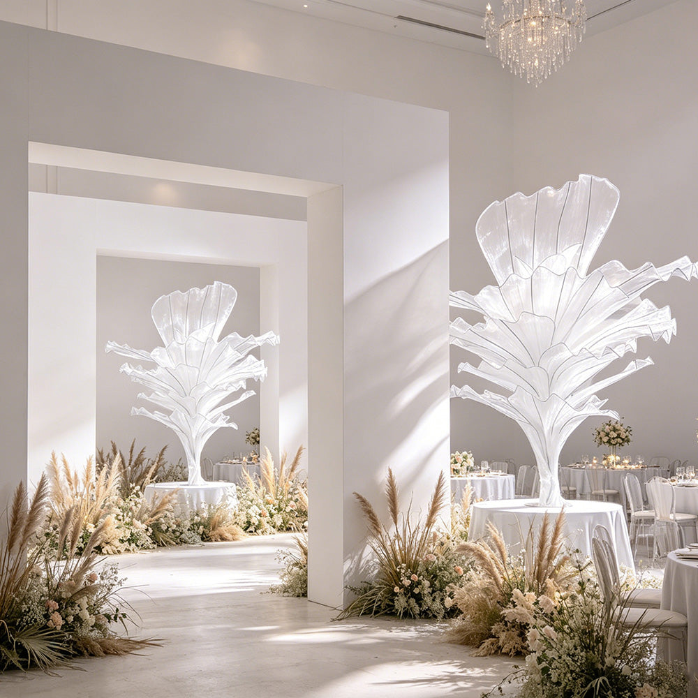 Flowerva Pure White Artistic Wedding Table Decorations