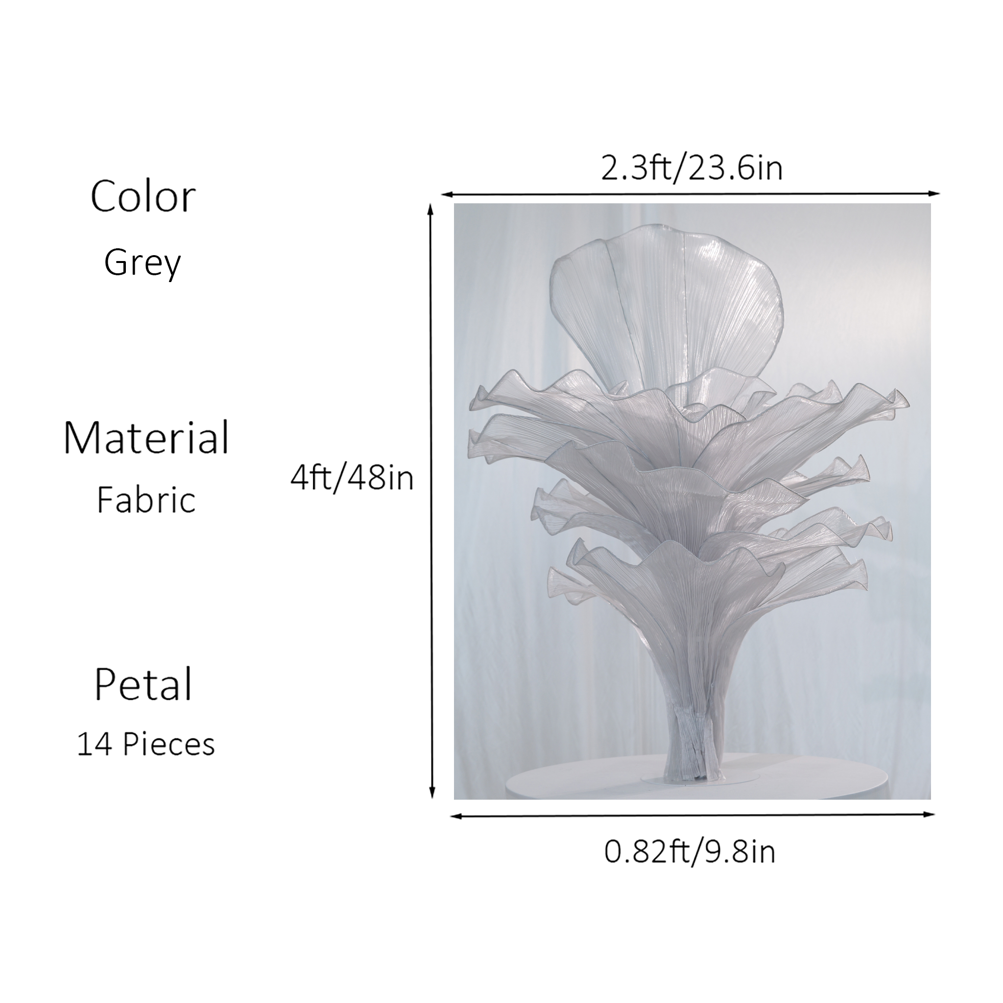Flowerva Wedding Table Flower Decoration Grey