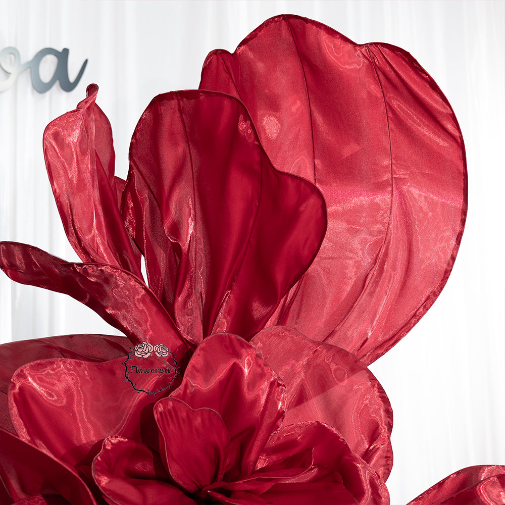 Flowerva Crimson Dream Floral Heart Silk Textured Table Flower