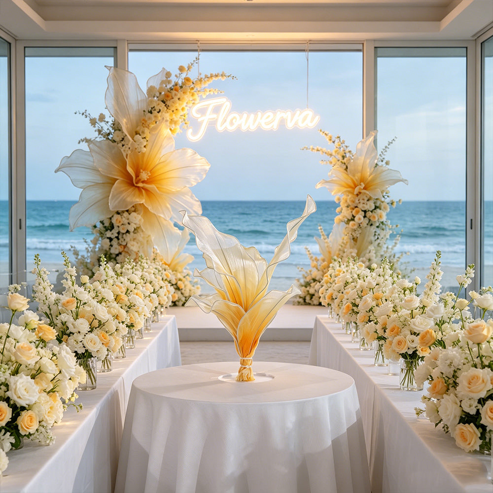 Flowerva Amber Veil Table Flower Wedding Decoration 3.0 Upgraded Version