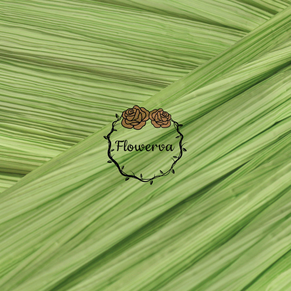 Flowerva Green Flowerva Pleated Decoration Printmaking Fabric
