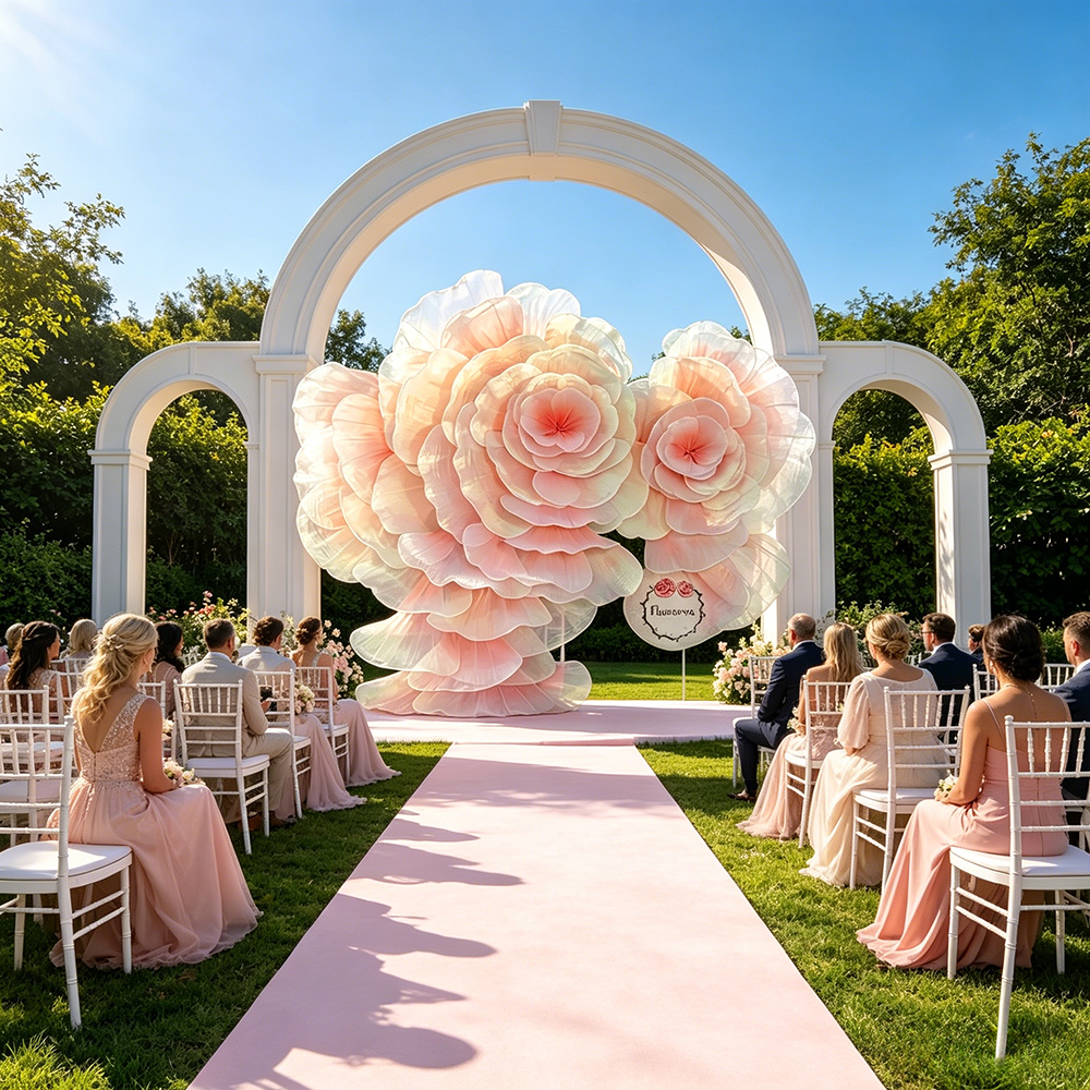 Flowerva Romantic Flower Art – Oversized 3D Petal Wedding Event Installation