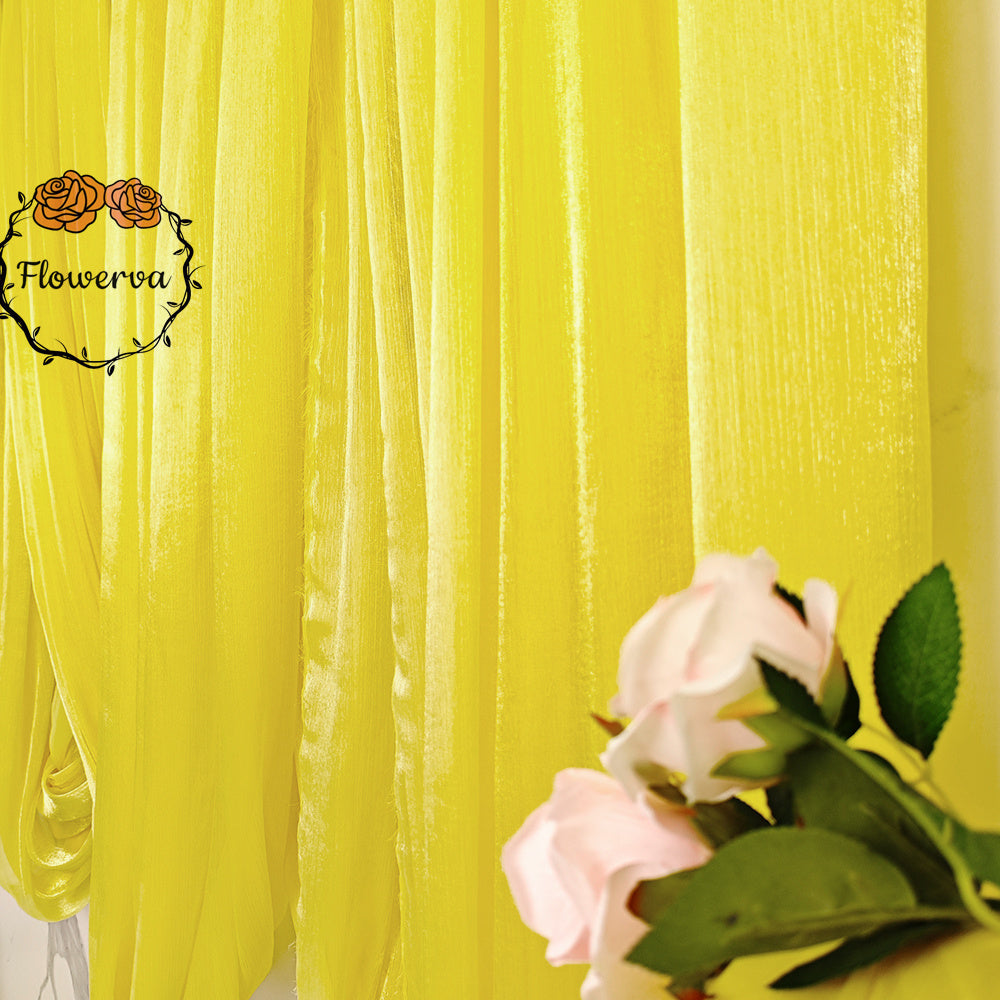 Flowerva "Dazzling Yellow Rose" Wedding&Party Stage Background Fabric Decoration