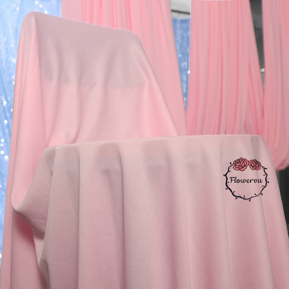 Flowerva Light Pink Elastic Milk Silk Drapery for Wedding Background Wall Decoration #74