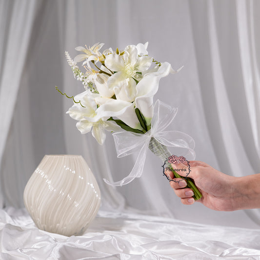 Flowerva White Tulip Hand Bouquet