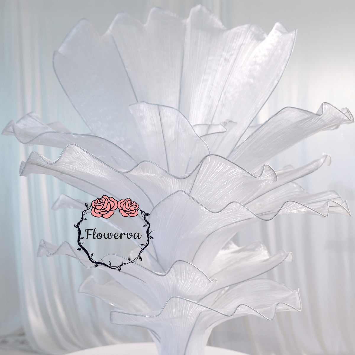 Flowerva Artistic Wedding Table Decorations Pure White