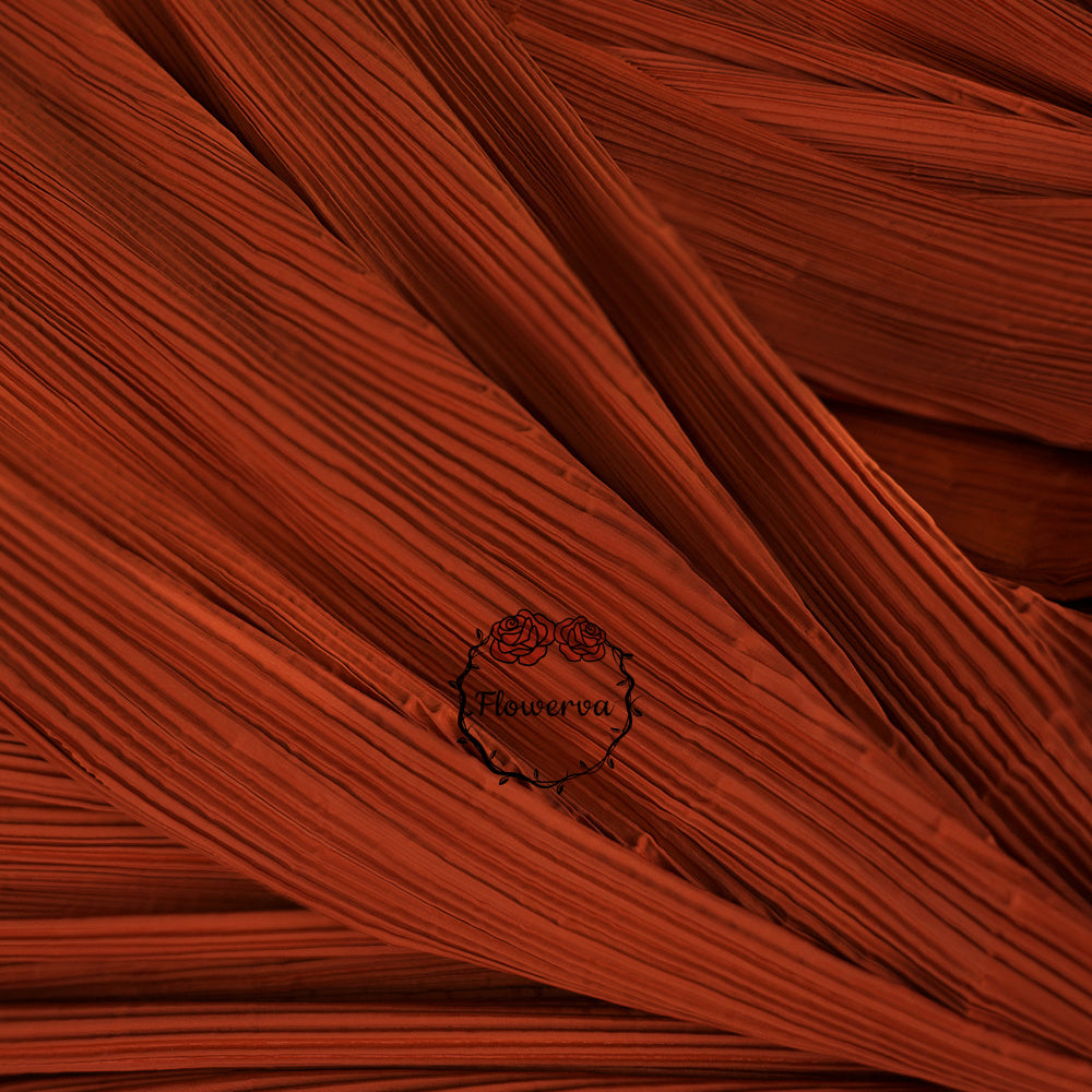 Flowerva Brick Red Flowerva Pleated Decoration Printmaking Fabric