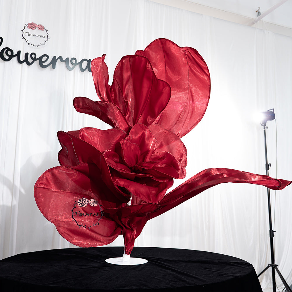 Flowerva Crimson Dream Floral Heart Silk Textured Table Flower
