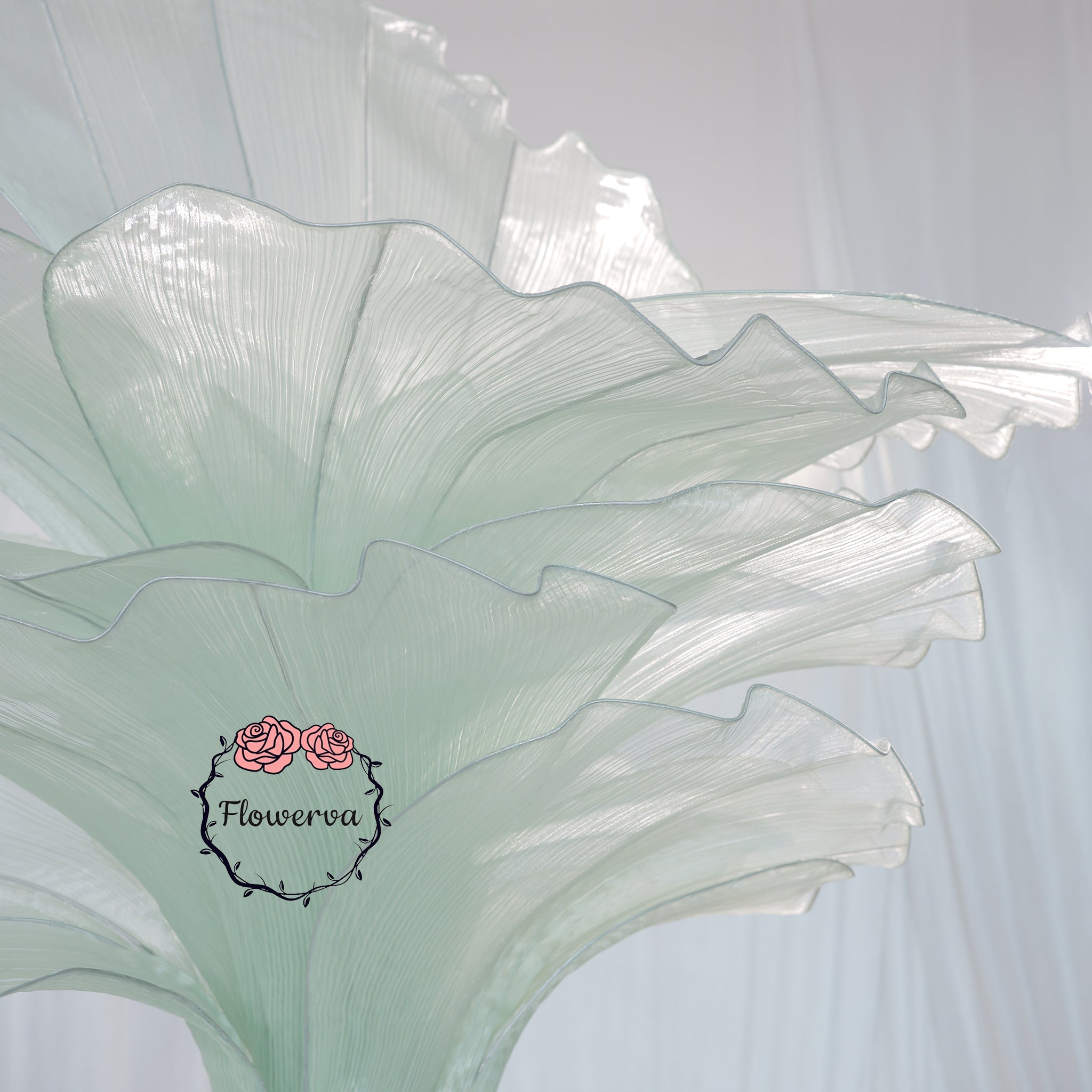 Flowerva Light Green Table Flower Wedding Decoration (With Base)