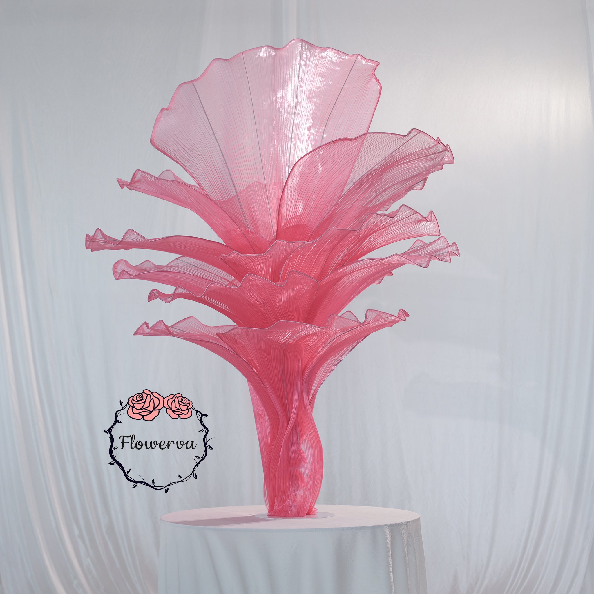 Flowerva Rose Red Table Flower Wedding Decoration (With Base)