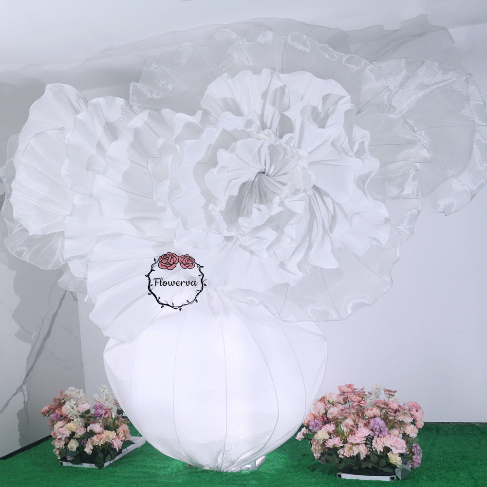 Flowerva Giant White "Large Vase" Blooms Forever Wedding Party Backdrop Decora