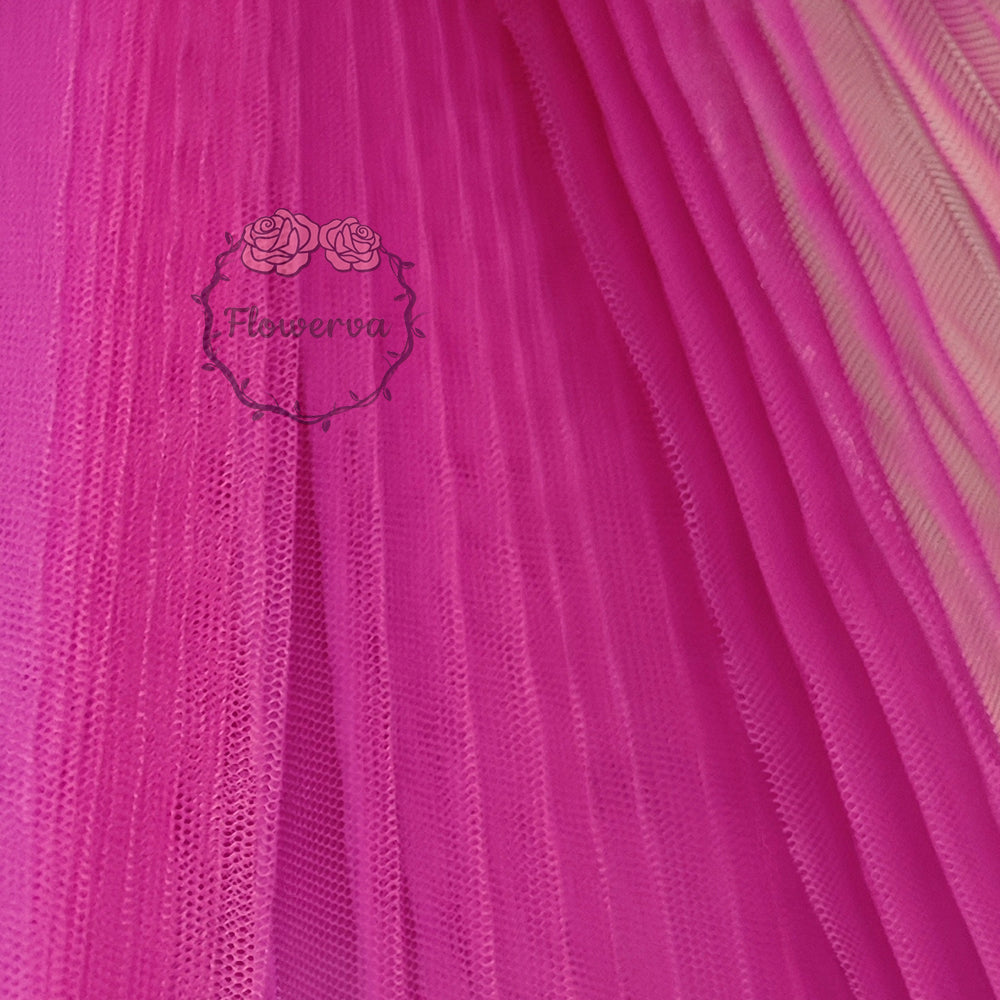 Grand tissu froissé en organza plissé magenta 6324