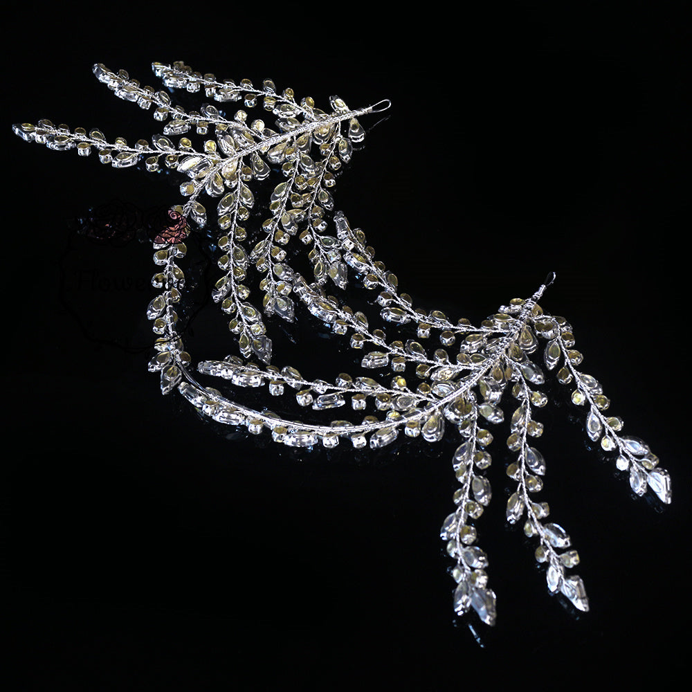 Flowerva Dazzling Handmade Rhinestone Bridal Headband