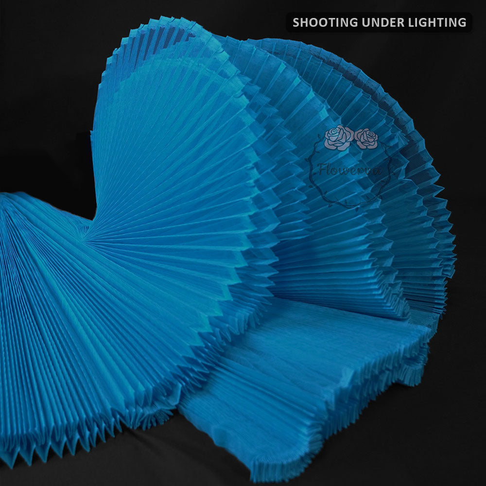 Flowerva Blue Wave Petal Style Pleated Decor Printmaking Fabric