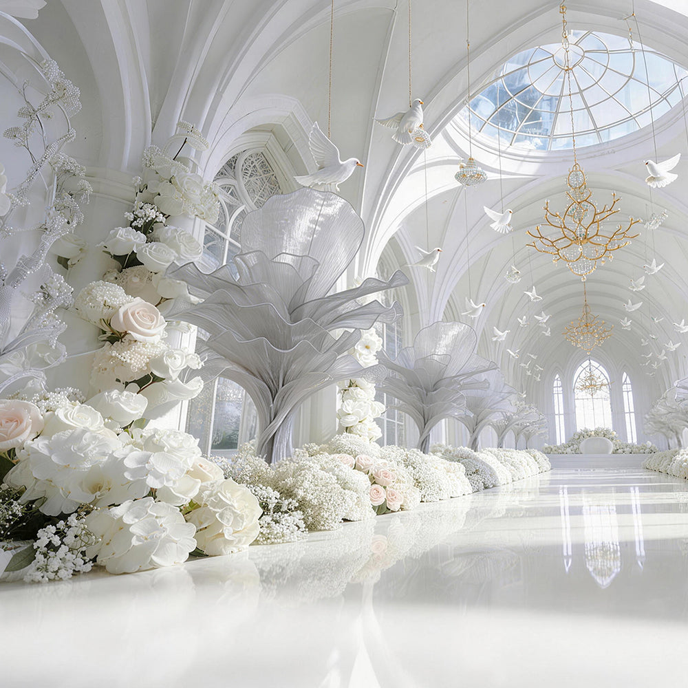 Flowerva''Morning Mist in the Mountains'' Grey Wedding Table Flower Decoration