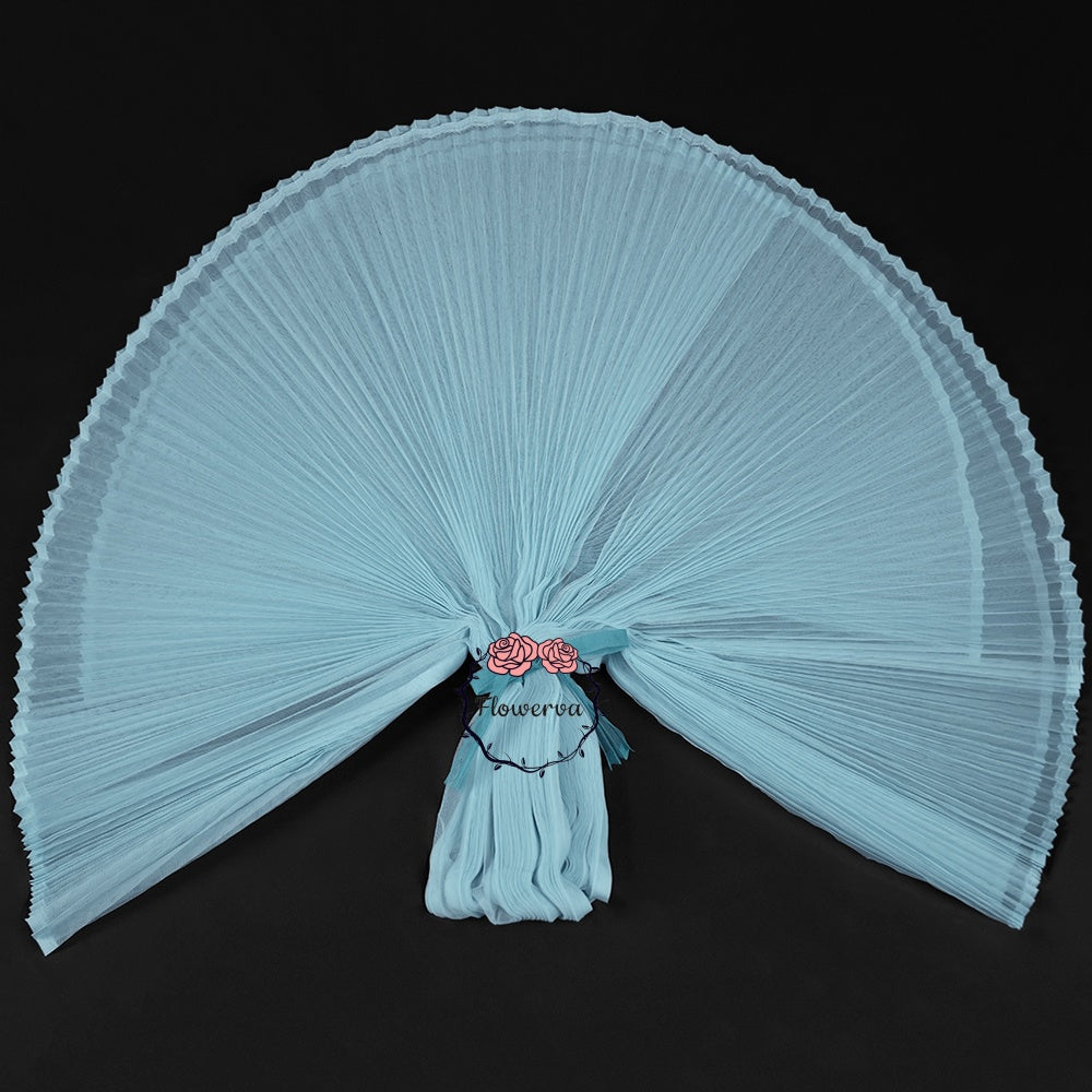 Grand tissu froissé en organza plissé bleu ciel clair 6324